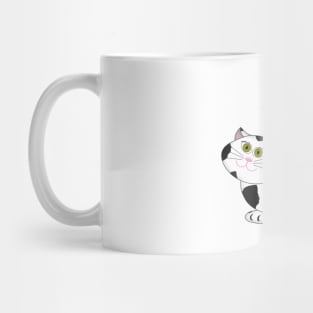 Cute Black & White Cartoon Cat Mug